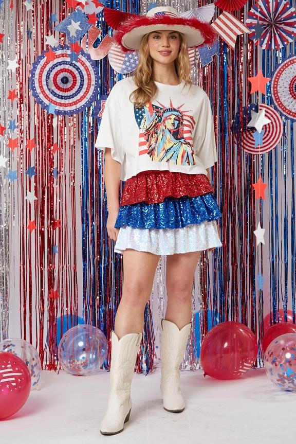 Women American Flag Shirt 4th of July Patriotic Tee USA Star Stripes Tops