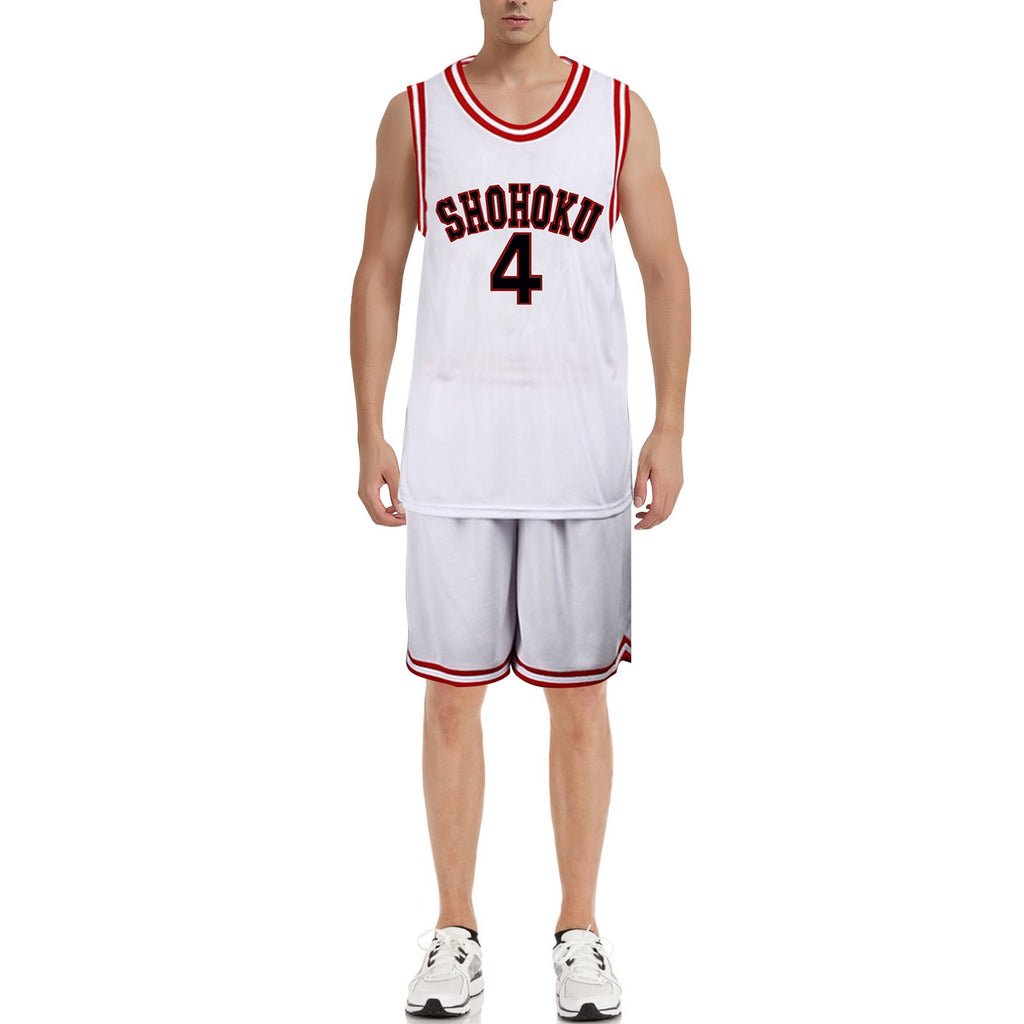 Slam Dunk Jersey Sakuragi Hanamichi #10 Uniform Shohoku Jersey White Basketball Shirt Shorts for Kids Adults