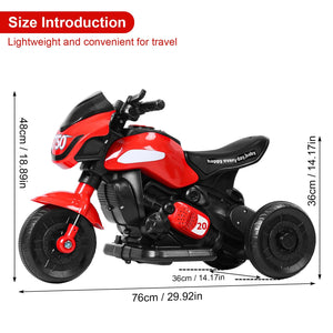 6V Kids Electric Tricycle 3-Wheel Ride-On Motorcycle with Headlights and Sound Effects