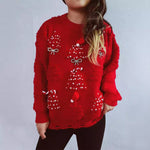 Female Christmas Sweater Warm Xmas Party Outfit Cute Holiday Costume for Women