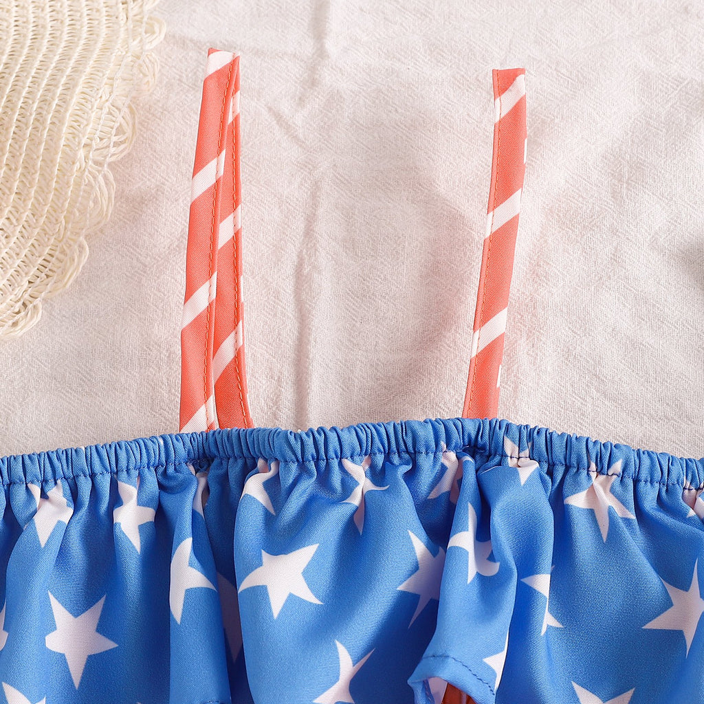 Infant 4th of July Outfit Baby Girl July 4 Dress Up Suit My First Independence Day Short 2pcs Set