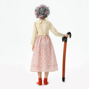 Old Lady Costume for Kids 100 Days of School Grandma Costume Full Set