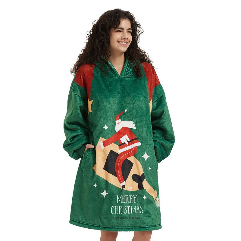 Ugly Christmas Sweatshirt Hooded Soft Fleece Xmas Party Outfit for Ladies Funny Dress