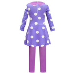 Girls Envy Cosplay Costume Inside 2 Out Envy Dress with Leggings Cloak and Mask for Carnival