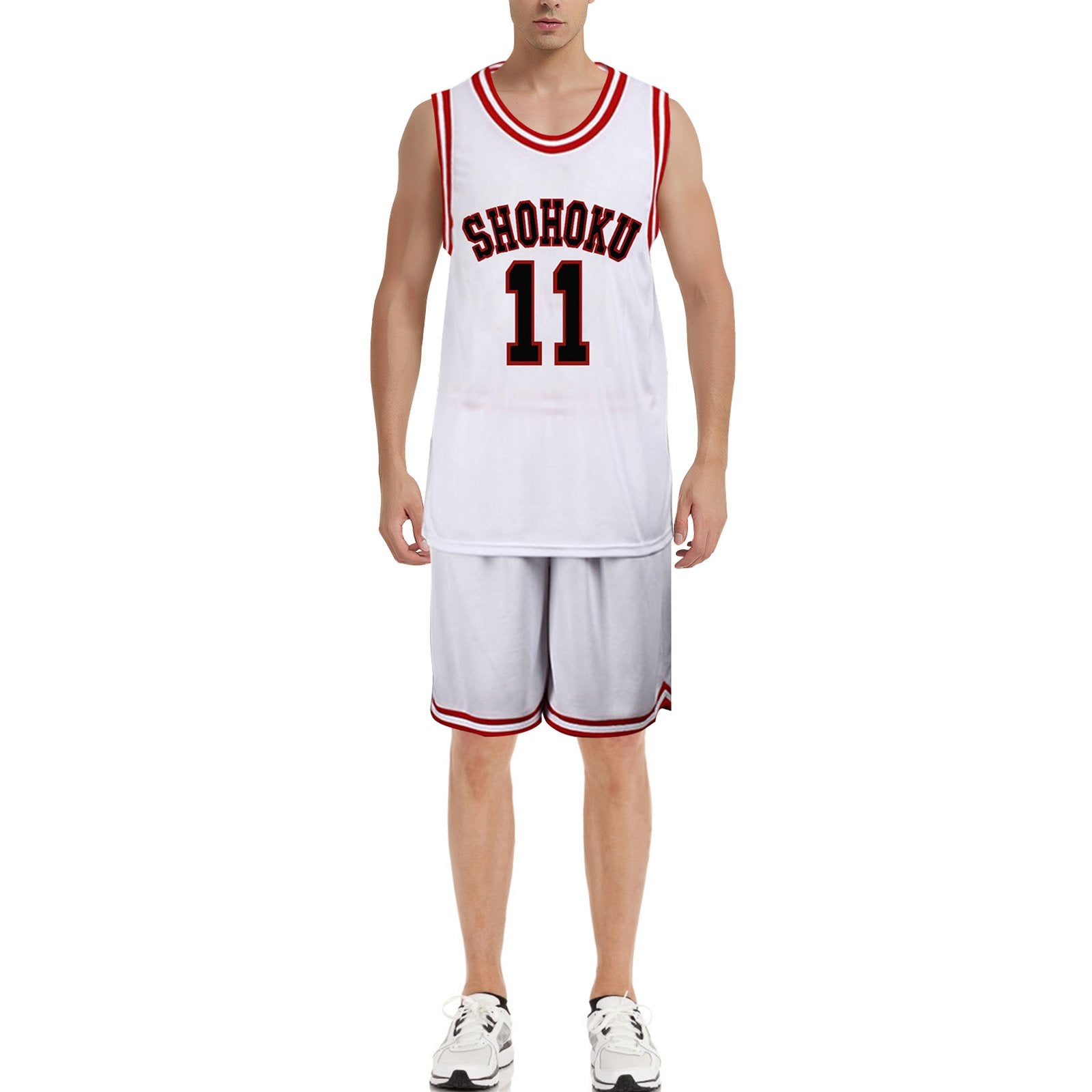 Slam Dunk Jersey Sakuragi Hanamichi #10 Uniform Shohoku Jersey White Basketball Shirt Shorts for Kids Adults