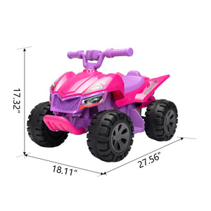 Kids 6V Electric Ride-On ATV Quad Car with Music LED Lights and Spray Device