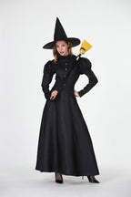 Black Witch Elphaba Costume Kids and Adults Witch Cosplay Dress with Hat Halloween Cosplay Outfit