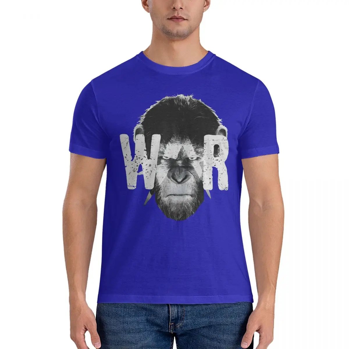 Men Caesar T Shirt Cotton Vintage Short Sleeve Round Collar T-Shirt with Plus Size