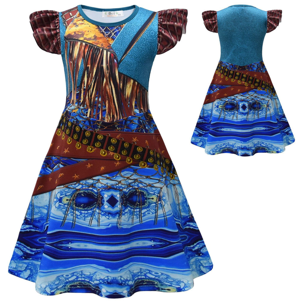 Girls Uma Dress Blue Cosplay Costume for Dress Up Party