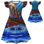 Girls Uma Dress Blue Cosplay Costume for Dress Up Party