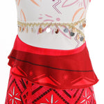 Kids Moana Dress One Shoulder Princess Moana Adventure Outfit for Birthday Party