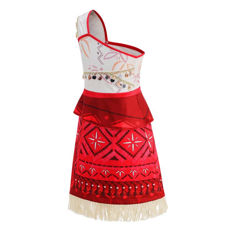 Kids Moana Dress One Shoulder Princess Moana Adventure Outfit for Birthday Party