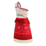 Kids Moana Dress One Shoulder Princess Moana Adventure Outfit for Birthday Party