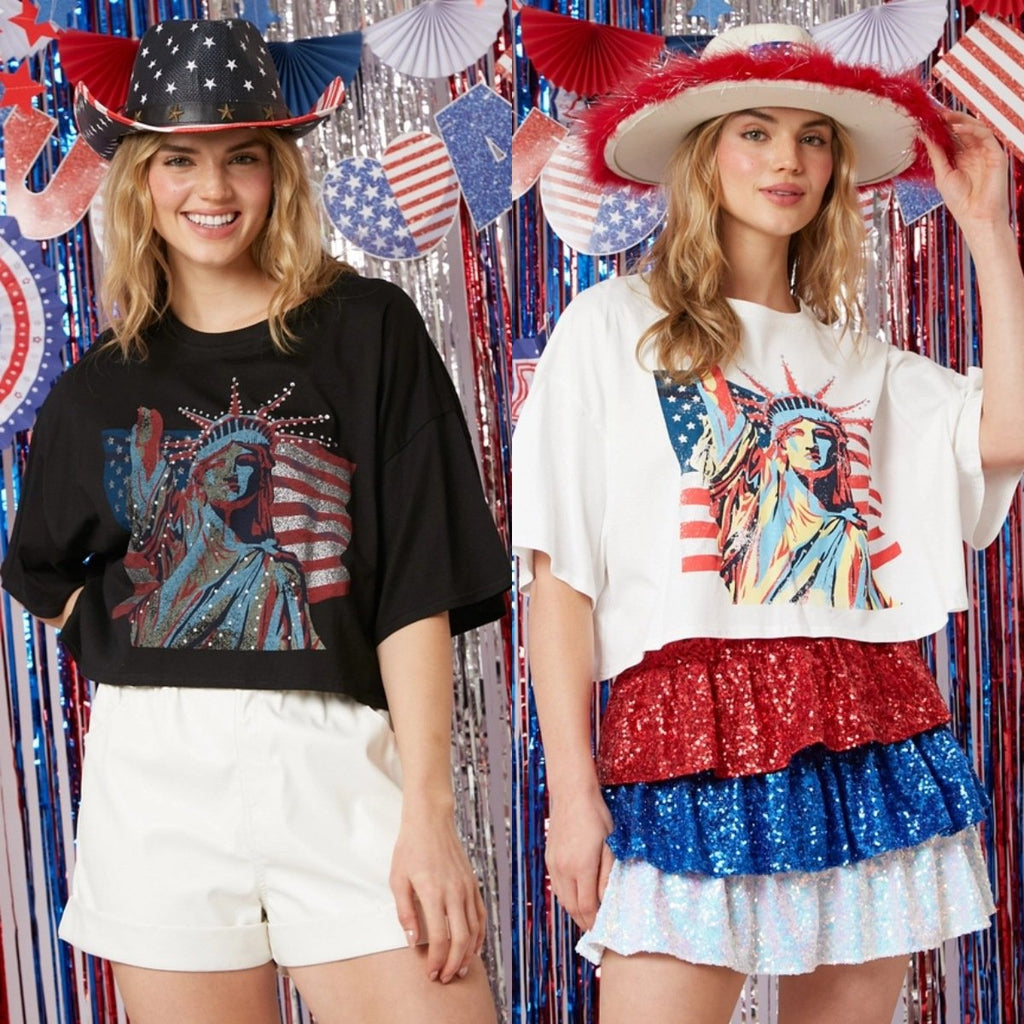 Women American Flag Shirt 4th of July Patriotic Tee USA Star Stripes Tops