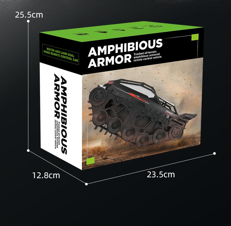 2.4G Amphibious RC Tank All-terrain Tracked Tank Waterproof Dual Control Armored Car