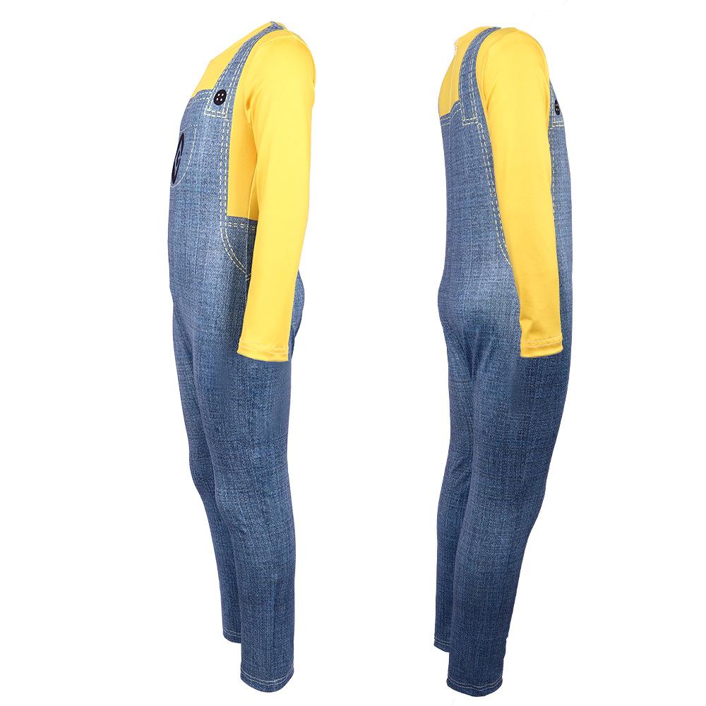 Kids Youth Costume Yellow Jumpsuit and Helmet for Halloween Cosplay