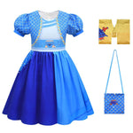 Girls Chloe Charming Costume Blue Dress with Wig The Rise of Red Outfit with Accessories for Cosplay