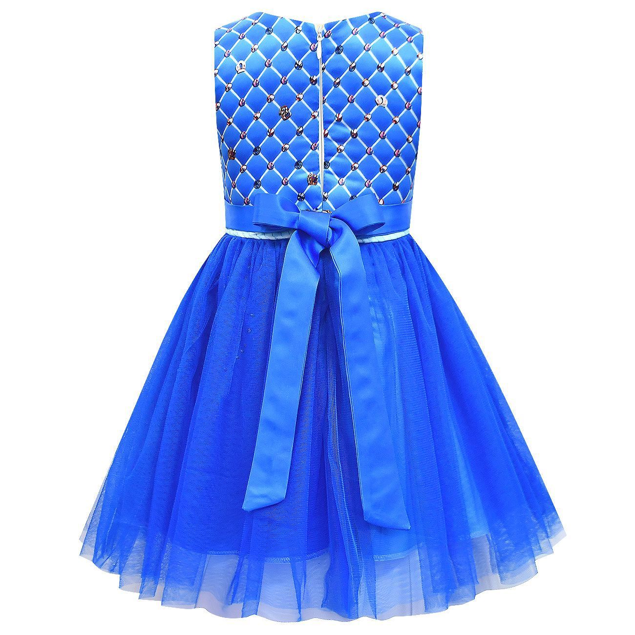 Girls Chloe Charming Sleeveless Dress Blue Costume with Bag and Gloves