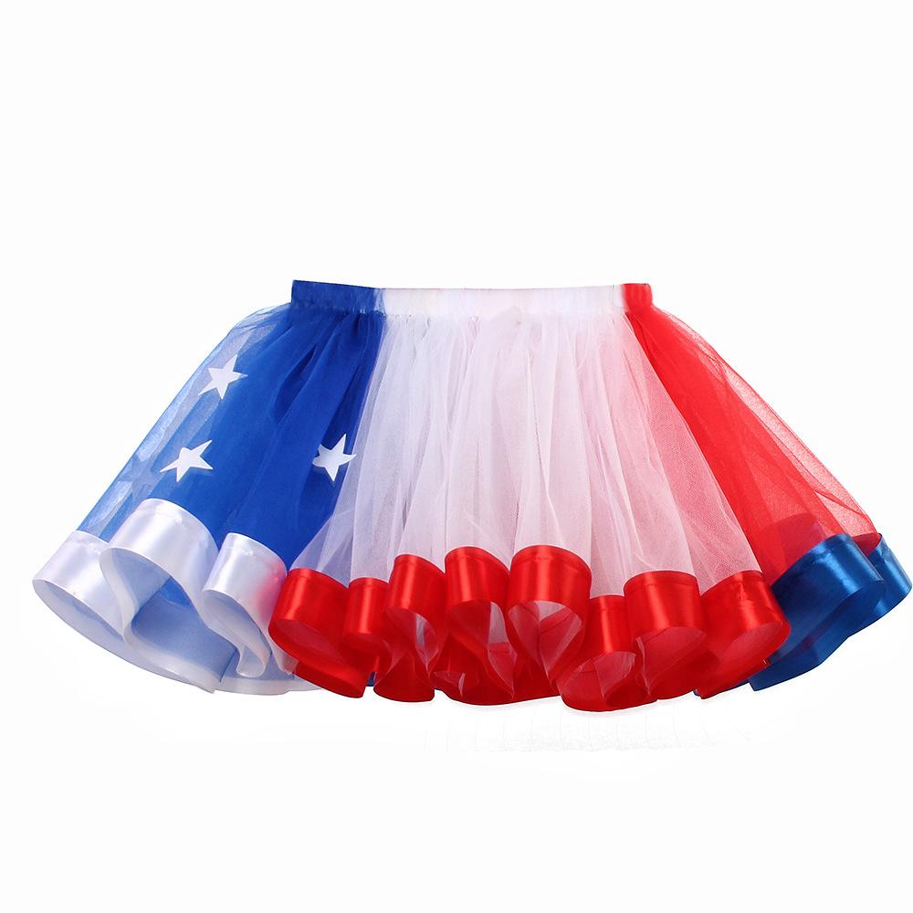 Girls Patriotic Tutu Dress with Wing and Fairy Wand 4th of July Outfit Cute US Flag Clothes
