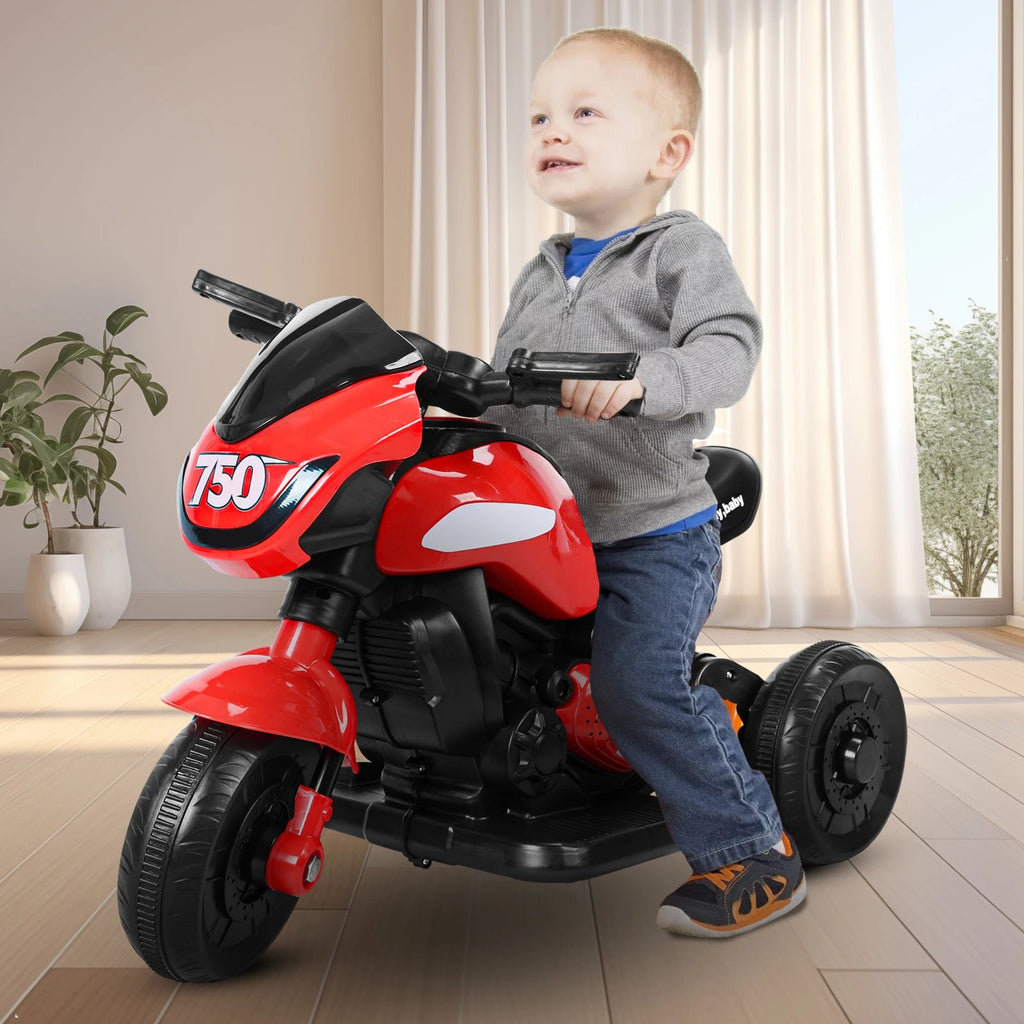 6V Kids Electric Tricycle 3-Wheel Ride-On Motorcycle with Headlights and Sound Effects