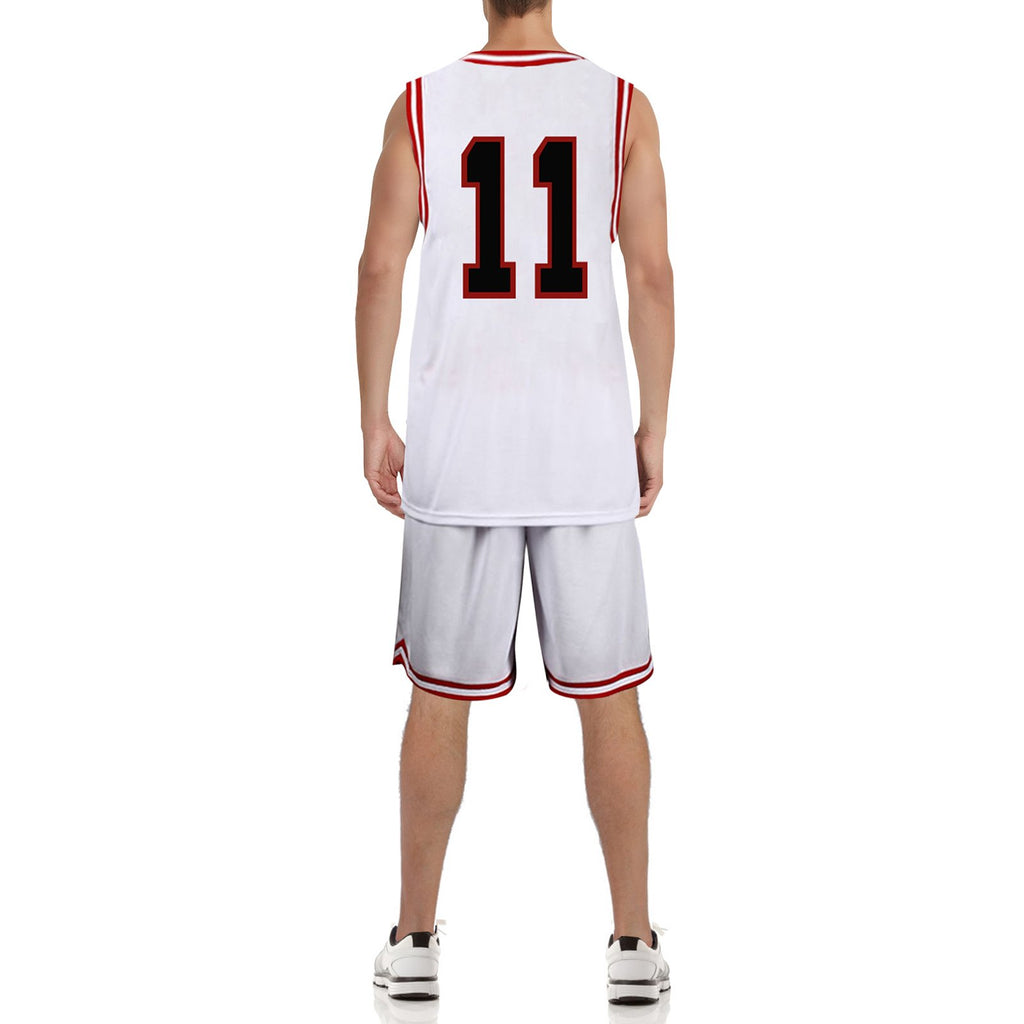 Slam Dunk Jersey Sakuragi Hanamichi #10 Uniform Shohoku Jersey White Basketball Shirt Shorts for Kids Adults
