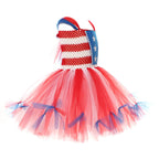 Girl American Flag Dress and Headband 4th of July Clothes for National Day Parade