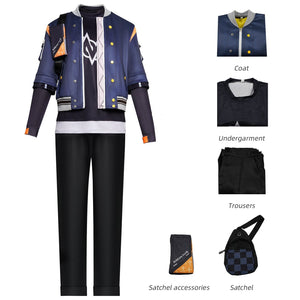 Adult Wise Cosplay Outfit with Bag and Props Game Dress Up Suit Halloween Costume for Mens