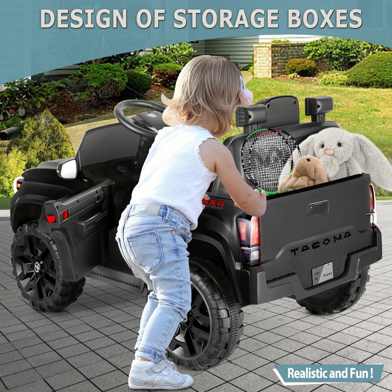 12V Kids Electric Car w/ 2.4G Remote 3 Speeds Ride on Car Battery Powered Truck For Boys Girls