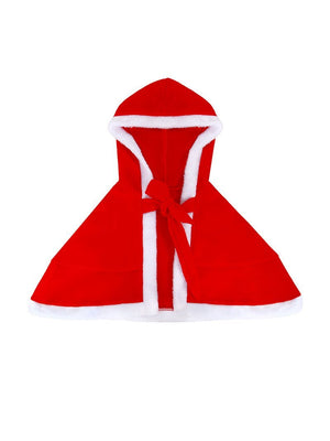 Girls Christmas Dress and Warm Red Hooded Xmas Cape for Christmas Party