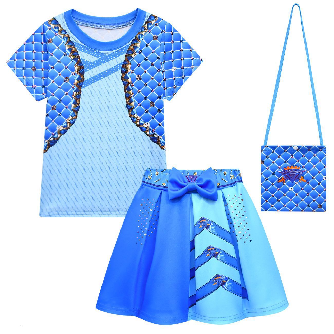 Kids Chloe Charming T-shirt and Skirt Girls Summer Costume for Daily Wear