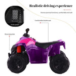 12V Ride On ATV with Low & High Speed Childs Ride-on Car w/ Bluetooth Music and LED Lights Girls Ride-On Toys