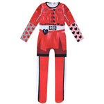 Girls Princess Red Costume with Gloves Kids Halloween Cosplay Outfit for 5-12 Years