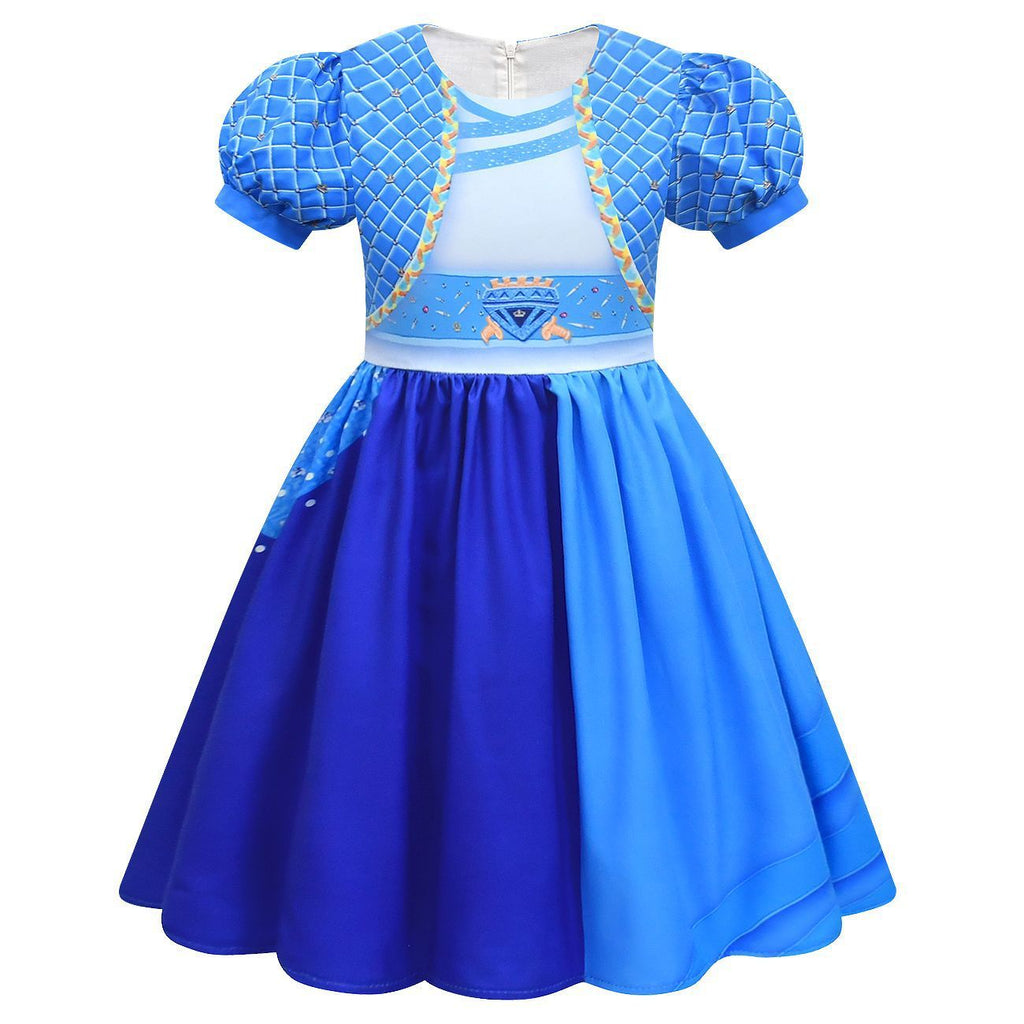 Girls Chloe Charming Costume Blue Dress with Wig Outfit with Accessories for Cosplay