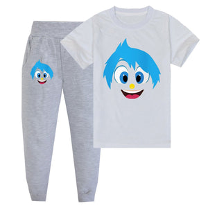 Kids Joy Cosplay Costume Cute T-Shirt with Pants 2Pcs Suit for Daily Wear