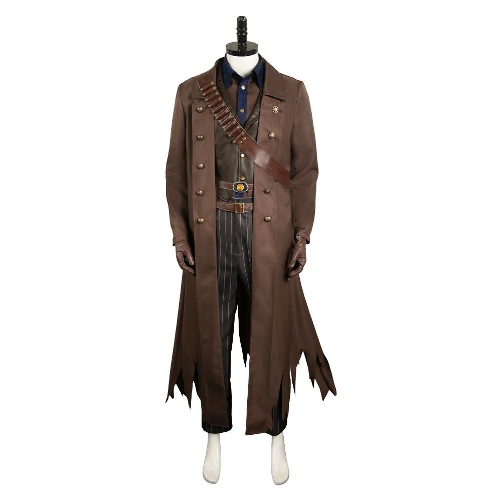 The Ghoul Costume Brown Coat Pants Hat and Accessories Full Set for Cosplay Party