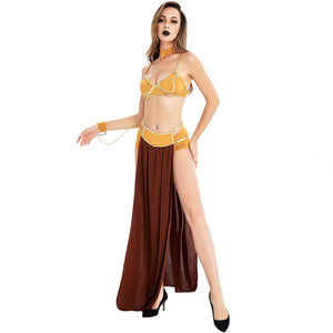 Slave Leia Bikini Princess Gold Leia Bikini Outfit Women Halloween Costume