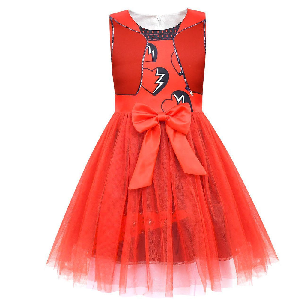 Kids Princess Red Costume Halloween Party Dress Up Outfit