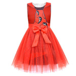 Girls Princess Red Party Dress The Rise of Red Halloween Outfit with Bag and Gloves