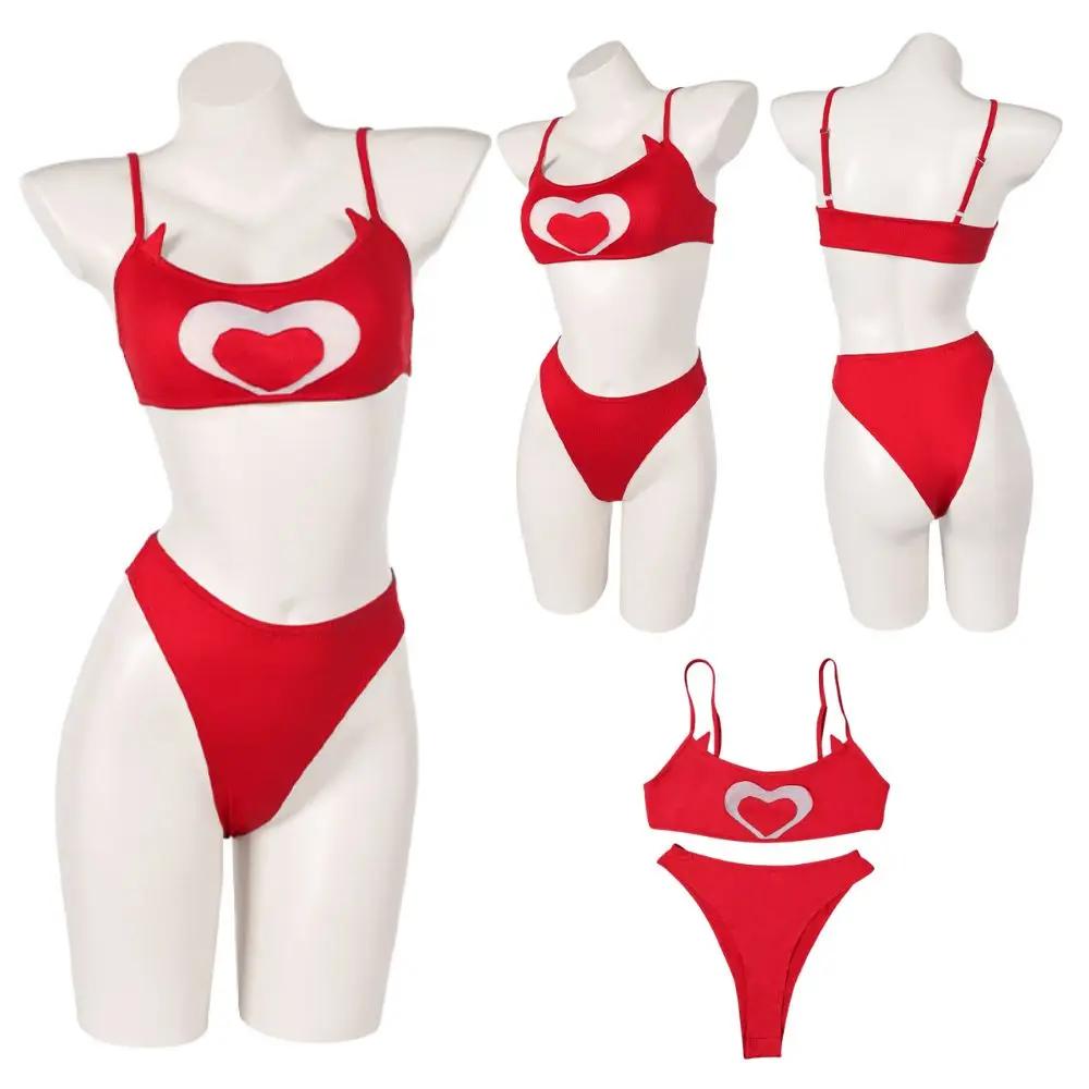 Cherri Bomb Cosplay Swimsuit Demon Cherri Bikinis Set for Summer Vacation