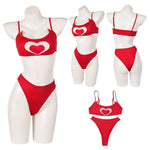 Cherri Bomb Cosplay Swimsuit Hazbin Demon Cherri Bikinis Set for Summer Vacation