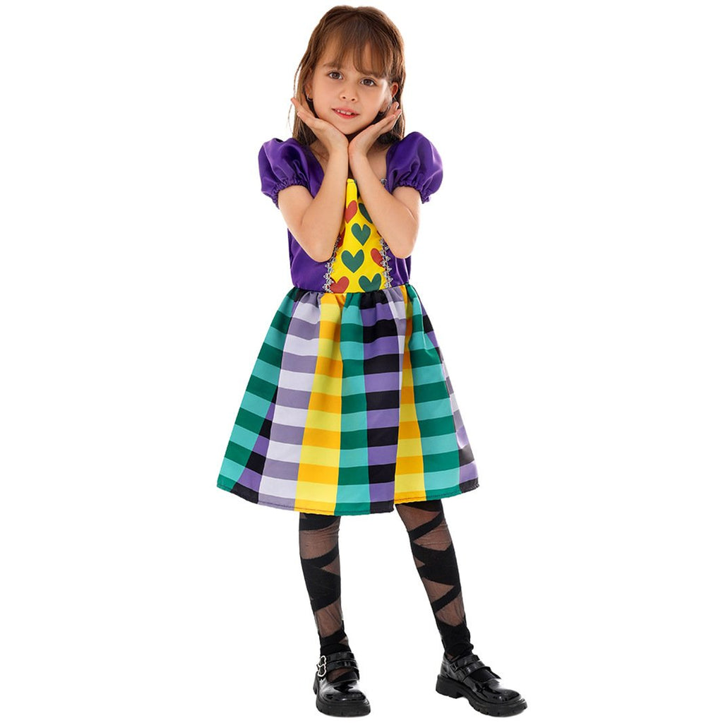 Kids Mardi Gras Dress and Mask Madrigas Costume Funny Outfit for Carnival
