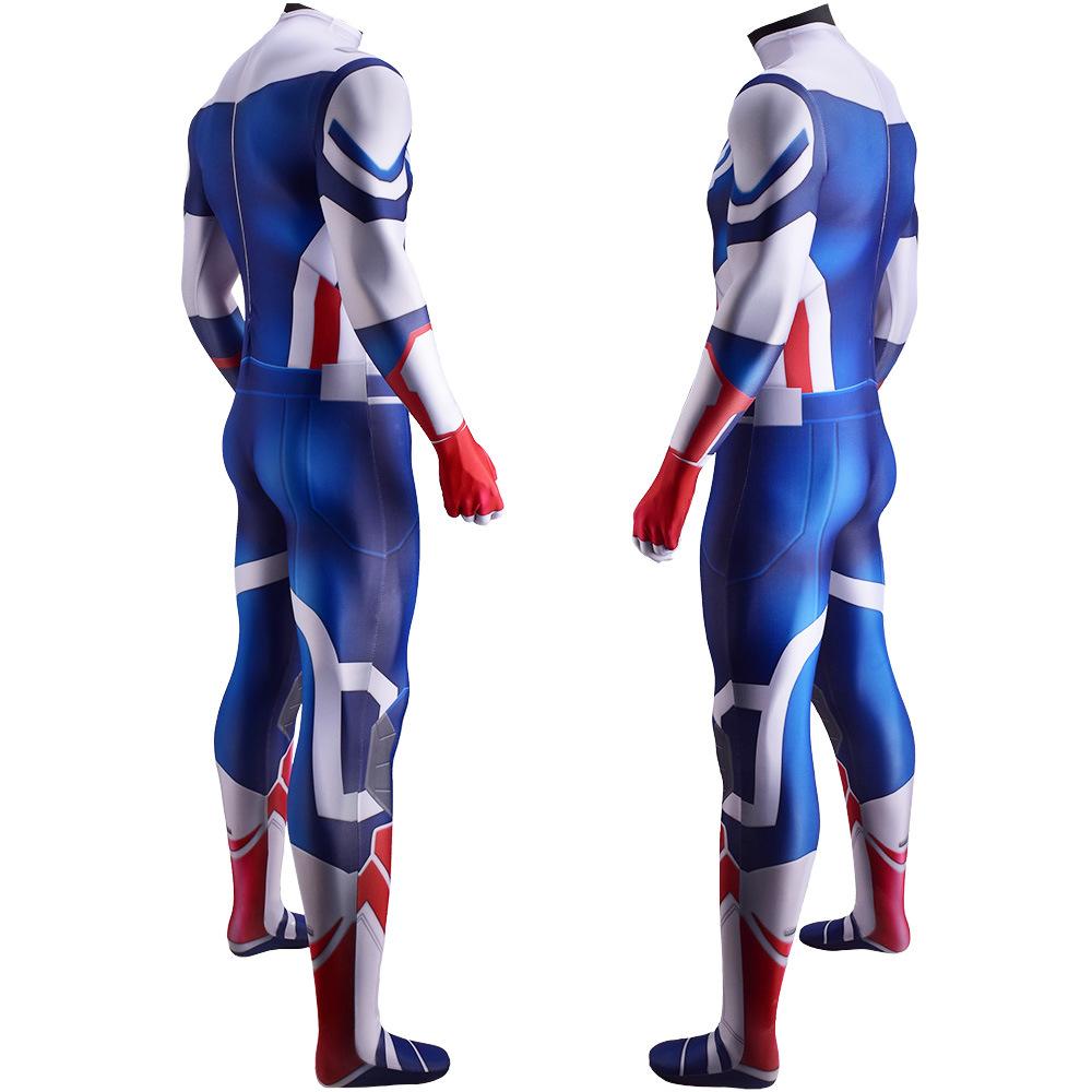 Captain Superhero Costume Adults Avenger Jumpsuit Cosplay Outfit