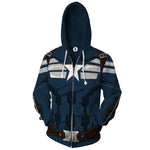 Adult Avengers Captain Hoodie Zip-up Sweatshirt Mens Hooded Pullover Superhero Costume