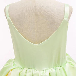 Tiana Frog Princess Costume Princess Light Up Dress Girls Off Shoulder Party Dress