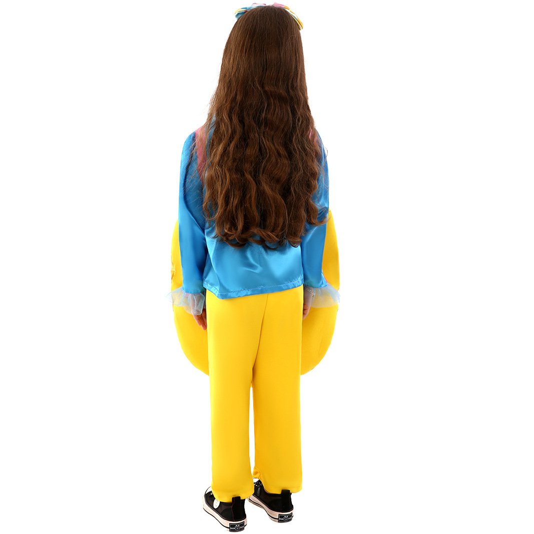 Girls Easter Costume Tops Headband and Egg Bag 3pcs Suit for Carnival