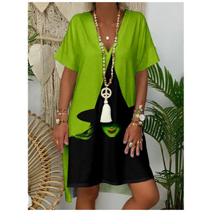 Wicked Elphaba Costume Women Long Casual Elphaba Dress Cosplay Outfit