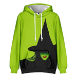 Unisex Wicked Hoodie Women Men The Witch Hooded Green Sweatshirt for Halloween Party