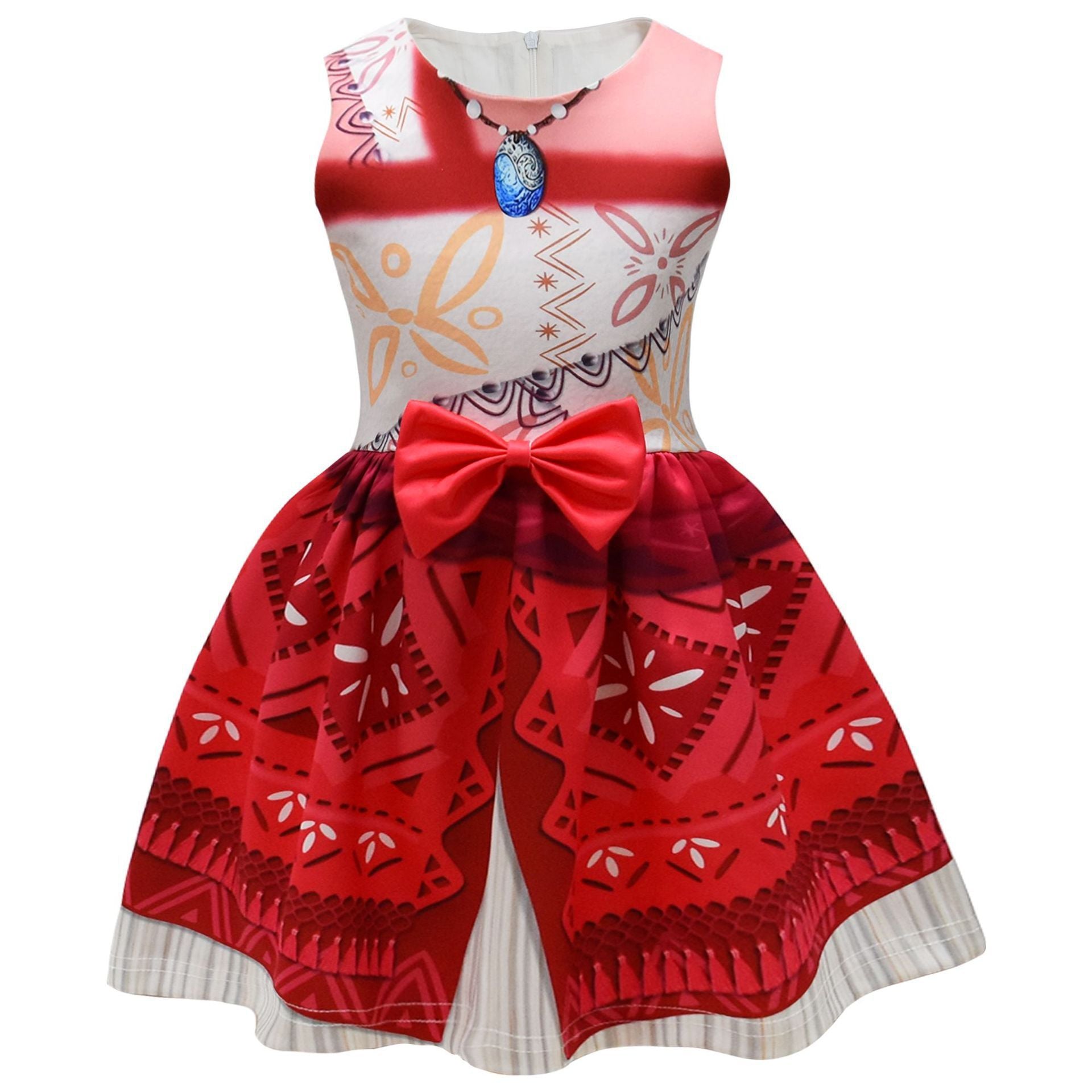 moana party dress Moana Costume for Girls Adventure Outfit Ocean Princess Birthday Party Dress Up, Toddler Girl's, Size: 4-5 Years, Red