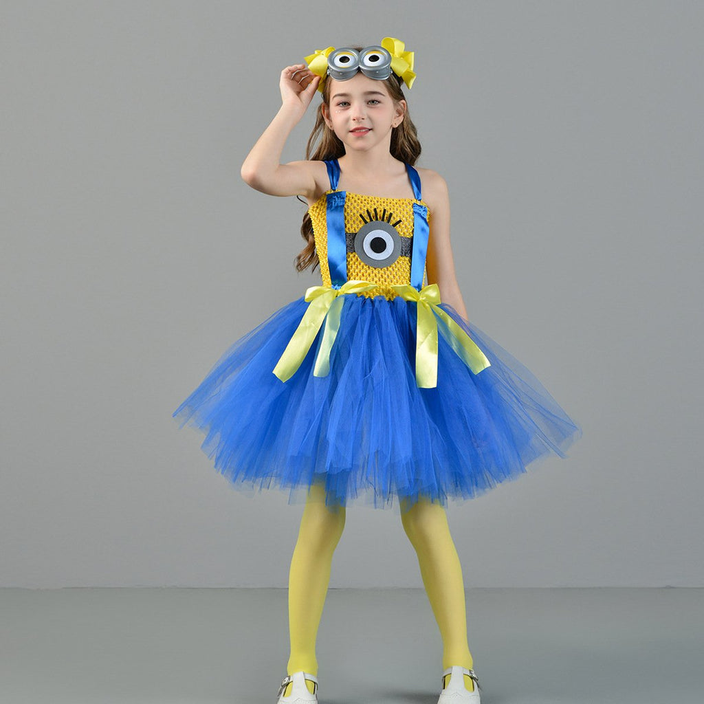 Kids Costumes Yellow and Purple Tutu Dress with Iconic Goggles