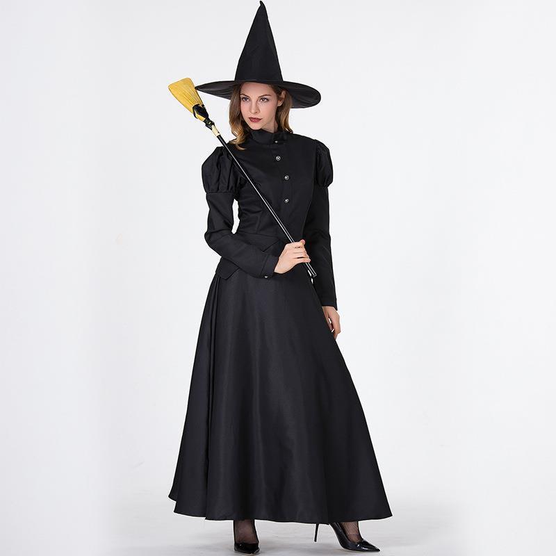 Black Witch Elphaba Costume Kids and Adults Witch Cosplay Dress with Hat Halloween Cosplay Outfit